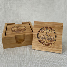 Load image into Gallery viewer, Bamboo Coaster Set - Custom Design