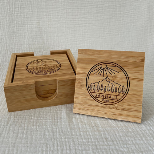 Bamboo Coaster Set - Custom Design