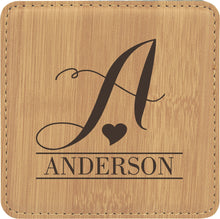 Load image into Gallery viewer, Leatherette Coasters - Personalized Design