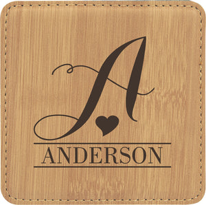 Leatherette Coasters - Personalized