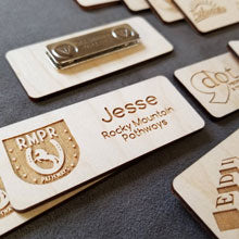 Load image into Gallery viewer, Engraved Wood Name Badges